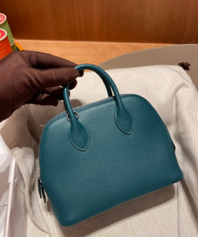 에르메스 미니 볼리드18 블루드프루스 은장 염소가죽